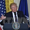 Tổng thống Mỹ Donald Trump trong cuộc họp báo ở Washington, DC ngày 12/4. (Nguồn: AFP/TTXVN)