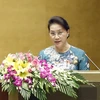 Chủ tịch Quốc hội Nguyễn Thị Kim Ngân phát biểu Bế mạc Kỳ họp. (Ảnh: Doãn Tấn/TTXVN)