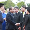 Lễ tiễn Thủ tướng Nguyễn Xuân Phúc và Phu nhân tại sân bay quốc tế Nakhon Phanom. (Ảnh: Thống Nhất/TTXVN)
