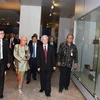 Tổng Bí thư Nguyễn Phú Trọng đến thăm Bảo tàng Quốc gia Indonesia. (Ảnh: Trí Dũng/TTXVN)