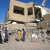 Một ngôi trường bị phá hủy sau một cuộc không kích ở tỉnh Taez, Yemen. (Nguồn: AFP/TTXVN)