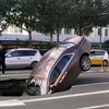Chiếc Rolls-Royce Phantom gặp nạn. (Nguồn: shanghaiist.com)