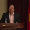 Đại sứ Nguyễn Thanh Sơn phát biểu tại hội nghị. (Ảnh: (Dương Trí/Vietnam+)