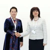Chủ tịch Quốc hội Nguyễn Thị Kim Ngân gặp Chủ tịch Quốc hội Bulgaria Tsveta Karayancheva. (Ảnh: Trọng Đức/TTXVN)