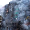 Vụ cháy tại quán Karaoke số 68 Trần Thái Tông khiến 13 người thiệt mạng. (Ảnh: Minh Sơn/Vietnam+)