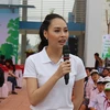 Hoa hậu biển Việt Nam 2016 Phạm Thùy Trang chia sẻ tại buổi lễ. (Ảnh: H.V/Vietnam+)
