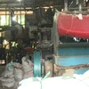 Xưởng sản xuất tạo hạt nhựa của hộ ông Nguyễn Văn Thành tại thôn Dược Hạ, xã Tiên Dược. (Ảnh: Mai Mạnh/Vietnam+)