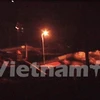 Hoạt động khai thác cát trái phép ven sông Hồng diễn ra rầm rộ lúc rạng sáng 22/9, tại phường Hồng Châu. (Ảnh: Mai Mạnh/Vietnam+)