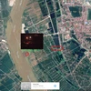 Vị trí các tàu hút cát trái phép ven sông Hồng, tại thành phố Hưng Yên. (Nguồn: Google Map)