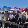 Đoàn đại biểu Thông tấn xã Việt Nam thăm và làm việc tại Cảng container quốc tế Hải Phòng. (Ảnh: Hùng Võ/Vietnam+)