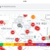 Số liệu quan trắc chất lượng không khí trên ứng dụng online Pam Air, tại Hà Nội trong sáng 24/9. (Ảnh: Chụp màn hình)