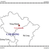 Bản đồ Tâm chấn động đất tại huyện Trùng Khánh, tỉnh Cao Bằng. (Nguồn ảnh: Viện VLĐC)