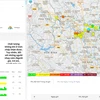 hệ thống đo chất lượng không khí của Tổng cục Môi trường. (Ảnh chụp màn hình)