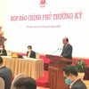 Bộ trưởng Mai Tiến Dũng chia sẻ tại buổi Họp báo Chính phủ thường kỳ. (Ảnh: PV/Vietnam+)