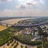 Sông Hồng đoạn chảy qua địa phận thành phố Hà Nội. (Nguồn ảnh: Phạm Tuấn Anh/TTXVN)