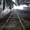 Khu vực thang thoát hiểm tại vụ hỏa hoạn chung cư mini Khương Hạ. (Ảnh: PV/Vietnam+)