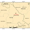 Trận động đất có độ lớn 4.0 xảy ra tại huyện Kon Plông, tỉnh Kon Tum. (Nguồn: Viện VLĐC)