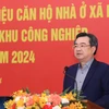 Bộ trưởng Bộ Xây dựng Nguyễn Thanh Nghị phát biểu tại hội nghị. (Ảnh: PV/Vietnam+)