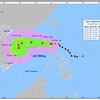 Hình ảnh về hướng di chuyển của cơn bão số 6. (Nguồn: Tổng cục Khí tượng Thủy văn)