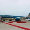 Vietnam Airlines trở thành hãng hàng không đầu tiên ở Châu Á chính thức khai thác chiếc A350 XWB. (Ảnh: Việt Hùng/Vietnam+)