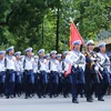 Khối hải quân diễu binh, diễu hành qua các tuyến phố Hà Nội. (Ảnh: Minh Sơn/Vietnam+)
