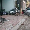 Hiện trường vụ tai nạn khiến 3 người chết tại đường Ái Mộ, Bồ Đề, Long Biên, Hà Nội. (Ảnh: Cộng tác viên)