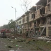 Hiện trường vụ nổ kinh hoàng tại Khu đô thị Văn Phú, Hà Đông, Hà Nội. (Ảnh: PV/Vietnam+)