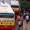 Xe buýt vẫn là xương sống chủ đạo vận chuyển hành khách công cộng của Hà Nội. (Ảnh: Minh Sơn/Vietnam+)