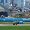 Máy bay Airbus A321 của Vietnam Airlines được khai thác trên đường bay mới Nha Trang-Seoul. (Ảnh: Vietnam Airlines cung cấp)