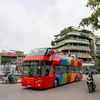 Chiếc xe buýt 2 tầng đầu tiên mang tên City Tour sẽ được vận hành trên đường phố Hà Nội vào ngày 30/5 tới. (Ảnh: Minh Sơn/Vietnam+)