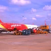 Trong 2 ngày 14-15/6, các chuyến bay của hãng hàng không Vietjet đã bị chậm hủy chuyến dây chuyền ở nhiều sân bay. (Ảnh: Việt Hùng/Vietnam+)