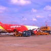 Trong 2 ngày 14-15/6, các chuyến bay của hãng hàng không Vietjet đã bị chậm hủy chuyến dây chuyền ở nhiều sân bay. (Ảnh: Việt Hùng/Vietnam+)