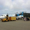 Máy bay ATR72 của hãng hàng không VASCO khai thác đến sân bay Côn Đảo. (Ảnh: Việt Hùng/Vietnam+)