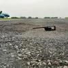 Đường lăn sân bay Nội Bài xuất hiện hư hỏng như nứt vỡ, phùi bùn, thậm chí có hiện tượng bị lún nhưng vẫn chưa thể sửa chữa tổng thể vì vướng cơ chế. (Ảnh: Việt Hùng/Vietnam+)