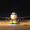 Máy bay của hãng hàng không Vietjet đưa công dân Hàn Quốc về nước. (Ảnh: CTV/Vietnam+)