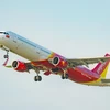 Hãng hàng không Vietjet sẽ thực hiện 4 chuyến bay đưa du khách mắc kẹt rời khỏi Đà Nẵng về Hà Nội và Thành phố Hồ Chí Minh. (Ảnh: PV/Vietnam+)