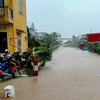 Đường ray đoạn qua một số tỉnh miền Trung bị ngập nước do mưa lũ lớn nên không thể tổ chức chạy tàu. (Ảnh: Facebook Câu lạc bộ đam mê Đường sắt)