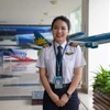 Phạm Hoàng Mỹ Phụng, Cơ phó trẻ nhất của đội bay Airbus A321 của Vietnam Airline. (Ảnh: CTV/Vietnam+)
