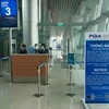 Sân bay Phú Quốc đã ngừng phát thanh thông tin chuyến bay. (Ảnh: CTV/Vietnam+)