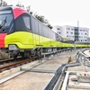 Đoàn tàu đầu tiên của tuyến đường sắt đô thị Nhổn-ga Hà Nội đã chính thức lăn bánh để bước vào giai đoạn chạy thử nghiệm. (Ảnh: MRB cung cấp)