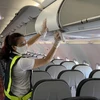 Tàu bay Vietjet được vệ sinh sau mỗi chuyến bay. (Ảnh: CTV/Vietnam+)