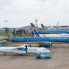 Đội tàu bay của Vietnam Airlines Group bao gồm Vietnam Airlines, Pacific Airlines và VASCO. (Ảnh: CTV/Vietnam+)
