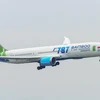 Máy bay thân rộng hiện đại Boeing 787-9 Dreamliner của Bamboo Airways được sử dụng để bay thẳng tới Mỹ. (Ảnh: CTV/Vietnam+)