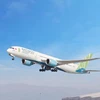 Máy bay Boeing 787-9 của hãng hàng không Bamboo Airways đã đi đón công dân Việt Nam từ Ba Lan về nước. (Ảnh: CTV/Vietnam+)