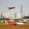 Đội tàu bay của hãng hàng không Vietjet Air. (Ảnh: CTV/Vietnam+)