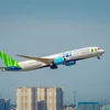 Dòng máy bay thân rộng Boeing 787-9 Dreamliner hiện đại của Bamboo Airways được khai thác đường bay thẳng Hà Nội-London. (Ảnh: CTV/Vietnam+)