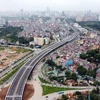 Cầu cạn Mai Dịch-Nam Thăng Long là dự án có vai trò rất quan trọng với ngành giao thông vận tải, đặc biệt là với giao thông Thủ đô. (Ảnh: Huy Hùng/TTXVN)