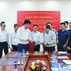 Lễ ký kết Vinaconex trúng một gói thầu thi công cao tốc Tuyên Quang-Hà Giang. (Ảnh: CTV/Vietnam+)