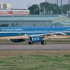 Dòng máy bay Airbus A321 của Vietnam Airlines để khai thác đường bay xuyên Đông Dương. (Ảnh: CTV/Vietnam+)