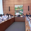Đoàn đại biểu Quốc hội tham gia thảo luận ở tổ về tình hình thực hiện kế hoạch phát triển kinh tế-xã hội và ngân sách nhà nước năm 2022, những tháng đầu năm 2023 vào sáng 25/5. (Ảnh: Doãn Tấn/TTXVN)